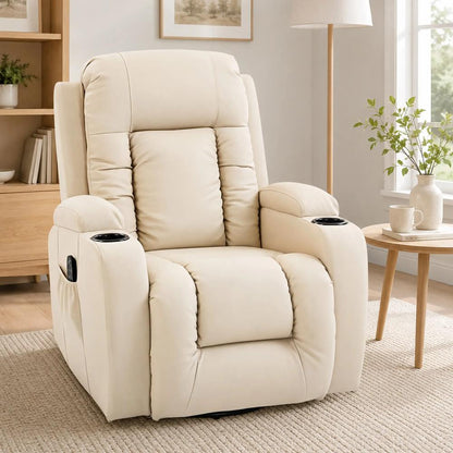 HOMCOM PU Leather Recliner Chair, Recliner Armchair with Extended Footrest, Cup Holders and Side Pockets Additional View 38