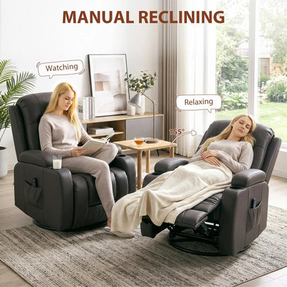HOMCOM PU Leather Recliner Chair, Recliner Armchair with Extended Footrest, Cup Holders and Side Pockets Additional View 5