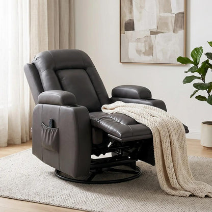 HOMCOM PU Leather Recliner Chair, Recliner Armchair with Extended Footrest, Cup Holders and Side Pockets Additional View 8