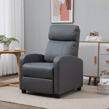 HOMCOM Recliner Armchair, Massage Faux Leather Push Back Reclining Chair with Adjustable Leg Rest, Side Pocket, for Home Living Room Theatre Additional View 12