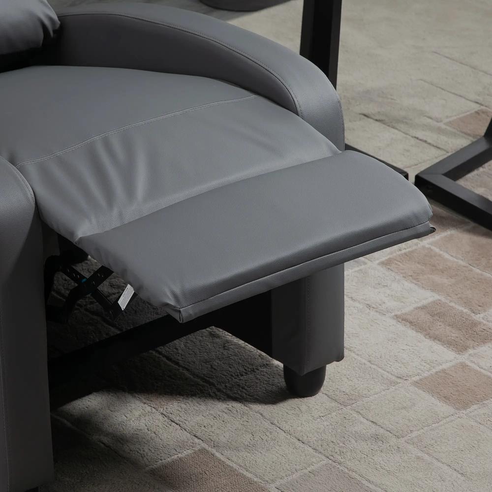 HOMCOM Recliner Armchair, Massage Faux Leather Push Back Reclining Chair with Adjustable Leg Rest, Side Pocket, for Home Living Room Theatre Additional View 18