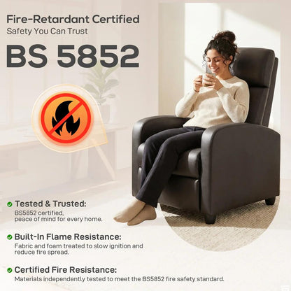 HOMCOM Recliner Armchair, Massage Faux Leather Push Back Reclining Chair with Adjustable Leg Rest, Side Pocket, for Home Living Room Theatre Additional View 9