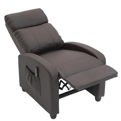 HOMCOM Recliner Armchair, Massage Faux Leather Push Back Reclining Chair with Adjustable Leg Rest, Side Pocket, for Home Living Room Theatre Additional View 10