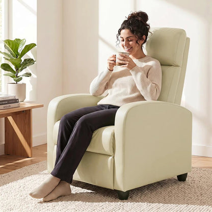 HOMCOM Recliner Armchair, Massage Faux Leather Push Back Reclining Chair with Adjustable Leg Rest, Side Pocket Additional View 8