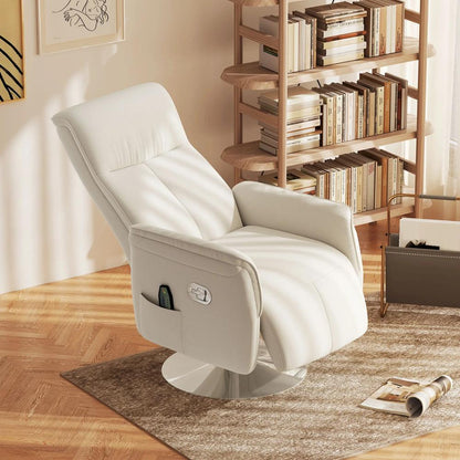 HOMCOM 10-Point Massage Recliner Armchair - Cream Additional View 2