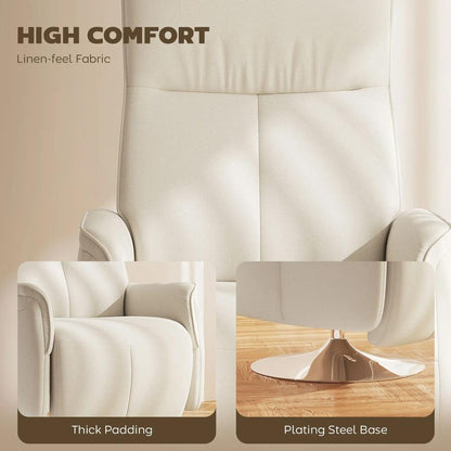 HOMCOM 10-Point Massage Recliner Armchair - Cream Additional View 5