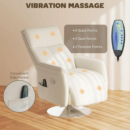 HOMCOM 10-Point Massage Recliner Armchair - Cream Additional View 7