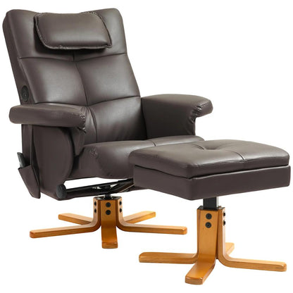 HOMCOM Faux Leather Massage Recliner Chair, with Storage Ottoman Additional View 11