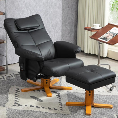 HOMCOM Faux Leather Massage Recliner Chair, with Storage Ottoman Additional View 13