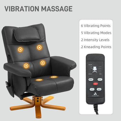 HOMCOM Faux Leather Massage Recliner Chair, with Storage Ottoman Additional View 15