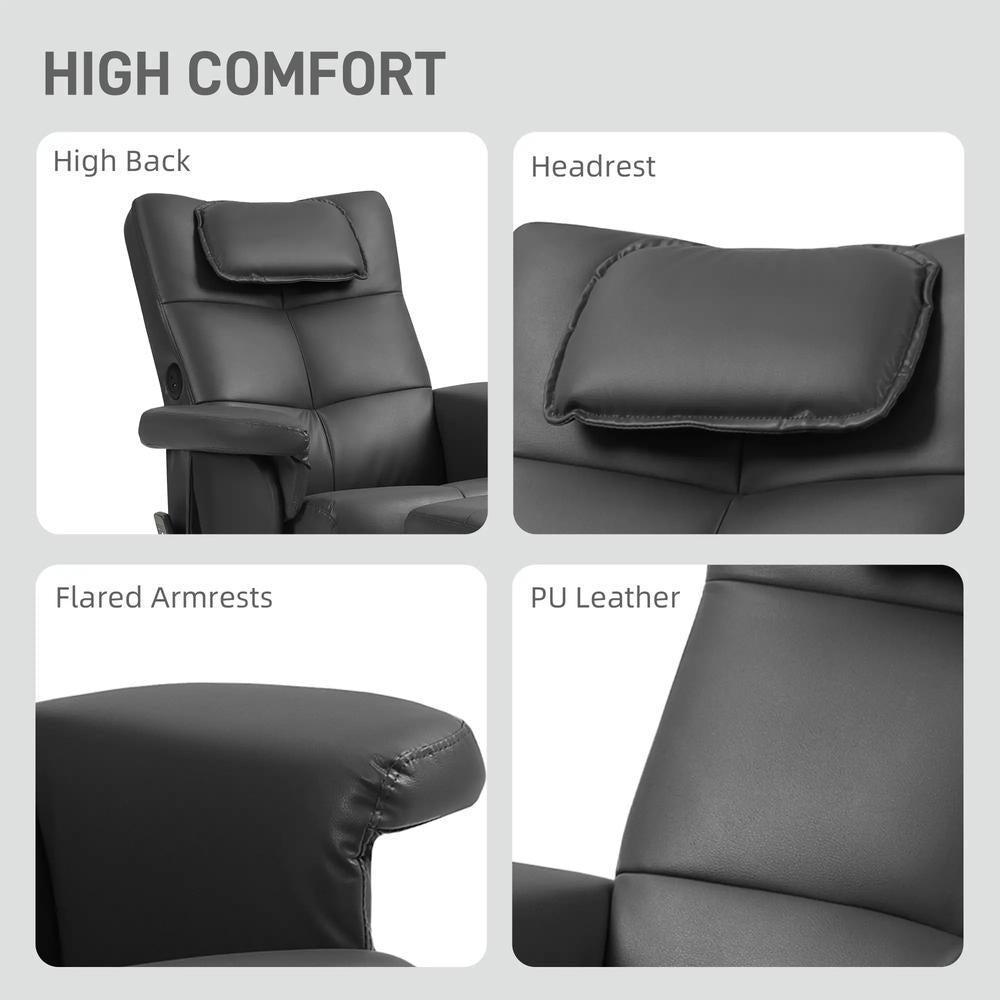 HOMCOM Faux Leather Massage Recliner Chair, with Storage Ottoman Additional View 19