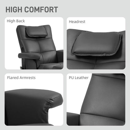 HOMCOM Faux Leather Massage Recliner Chair, with Storage Ottoman Additional View 19