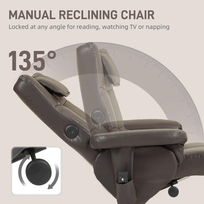 HOMCOM Faux Leather Massage Recliner Chair, with Storage Ottoman Additional View 5