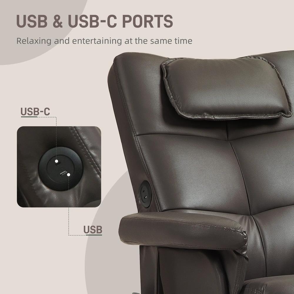 HOMCOM Faux Leather Massage Recliner Chair, with Storage Ottoman Additional View 7