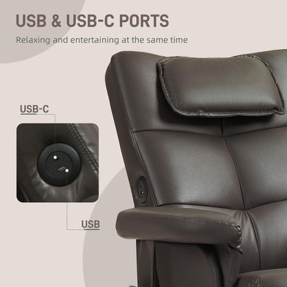 HOMCOM Faux Leather Massage Recliner Chair, with Storage Ottoman Additional View 7