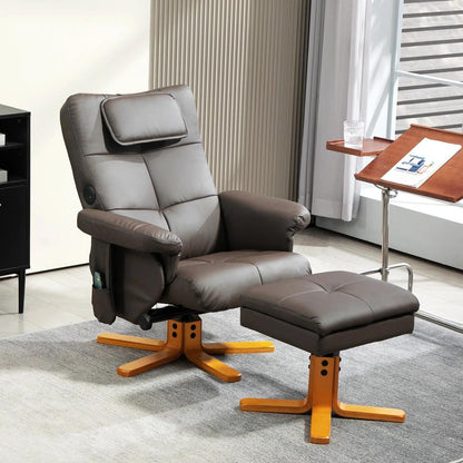HOMCOM Faux Leather Massage Recliner Chair, with Storage Ottoman Additional View 10