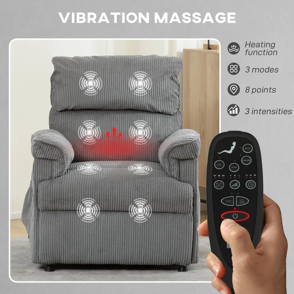 HOMCOM Corduroy Electric Massage Recliner Additional View 15