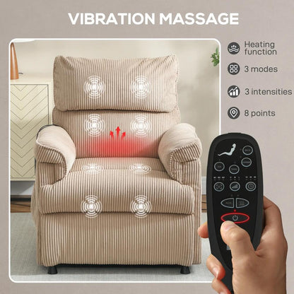 HOMCOM Corduroy Electric Massage Recliner Additional View 4