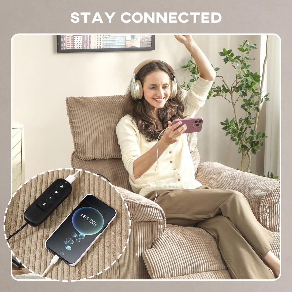 HOMCOM Corduroy Electric Massage Recliner Additional View 8