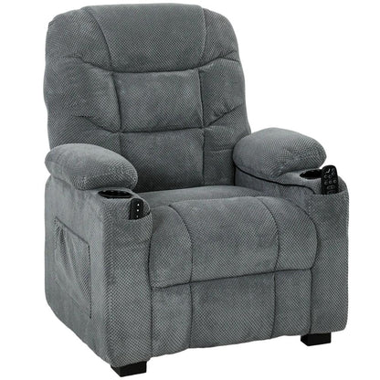 HOMCOM Recliner Armchair with Vibration Massage, Heat, Whisper-Quiet Motor, Memory Function, Power Reclining Chair, Dark Grey Additional View 15