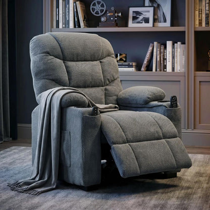 HOMCOM Recliner Armchair with Vibration Massage, Heat, Whisper-Quiet Motor, Memory Function, Power Reclining Chair, Dark Grey Additional View 9