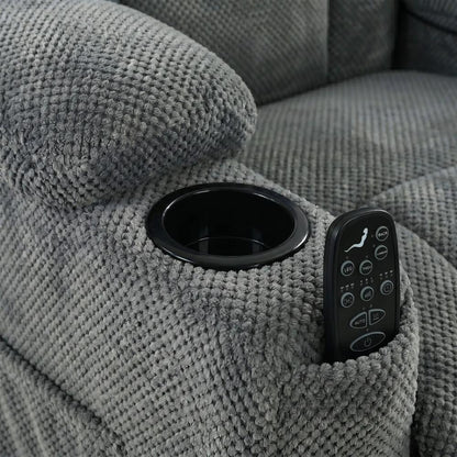 HOMCOM Recliner Armchair with Vibration Massage, Heat, Whisper-Quiet Motor, Memory Function, Power Reclining Chair, Dark Grey Additional View 10