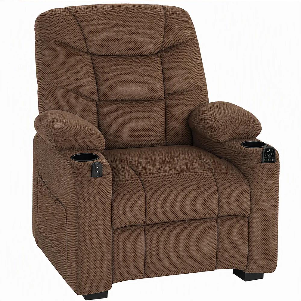 HOMCOM Electric Massage Recliner Armchair with Vibration, Heat, Whisper-Quiet Motor, Memory Function, Fleece Power Reclining Chair with Spring Pack, USB Port, Footrest Additional View 12