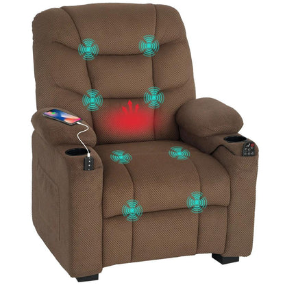 HOMCOM Electric Massage Recliner Armchair with Vibration, Heat, Whisper-Quiet Motor, Memory Function, Fleece Power Reclining Chair with Spring Pack, USB Port, Footrest Additional View 13