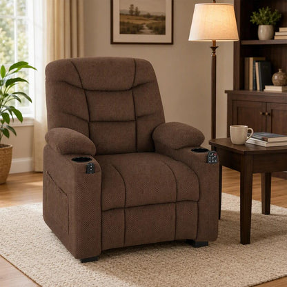 HOMCOM Electric Massage Recliner Armchair with Vibration, Heat, Whisper-Quiet Motor, Memory Function, Fleece Power Reclining Chair with Spring Pack, USB Port, Footrest Additional View 19