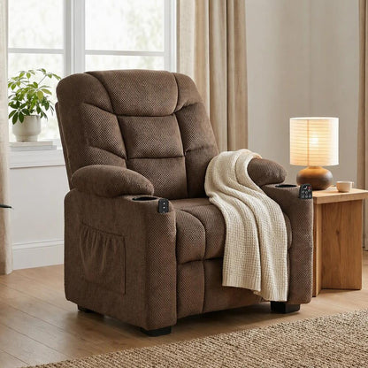 HOMCOM Electric Massage Recliner Armchair with Vibration, Heat, Whisper-Quiet Motor, Memory Function, Fleece Power Reclining Chair with Spring Pack, USB Port, Footrest Additional View 21