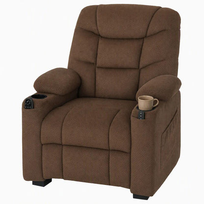 HOMCOM Electric Massage Recliner Armchair with Vibration, Heat, Whisper-Quiet Motor, Memory Function, Fleece Power Reclining Chair with Spring Pack, USB Port, Footrest Additional View 22