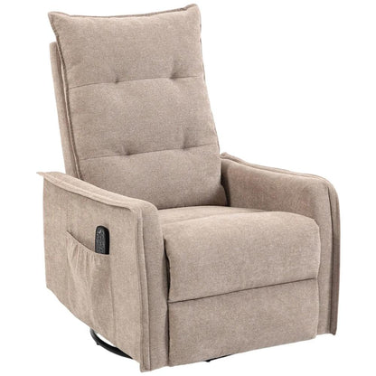 HOMCOM Recliner Armchair, Chenille Recliner Chair with Massage and Heat, 360&deg; Swivel Rocking Manual Recliner Additional View 16