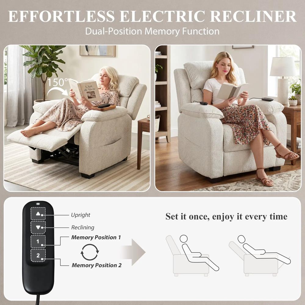 HOMCOM Power Recliner Armchair with Massage and Heat, Electric Reclining Chair with Wide Spring Seat Additional View 20