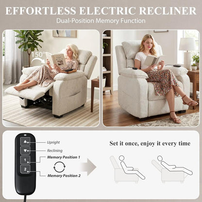 HOMCOM Power Recliner Armchair with Massage and Heat, Electric Reclining Chair with Wide Spring Seat Additional View 20