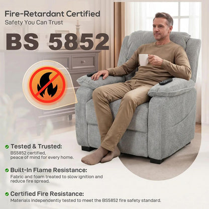 HOMCOM Power Recliner Armchair with Massage and Heat, Electric Reclining Chair with Wide Spring Seat Additional View 9
