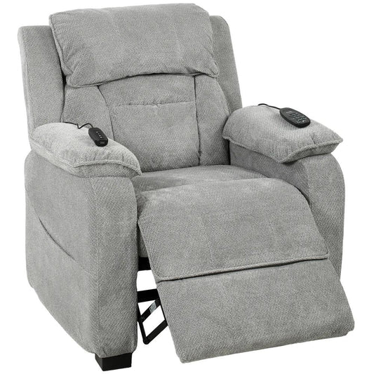 HOMCOM Power Recliner Armchair with Massage and Heat, Electric Reclining Chair with Wide Spring Seat