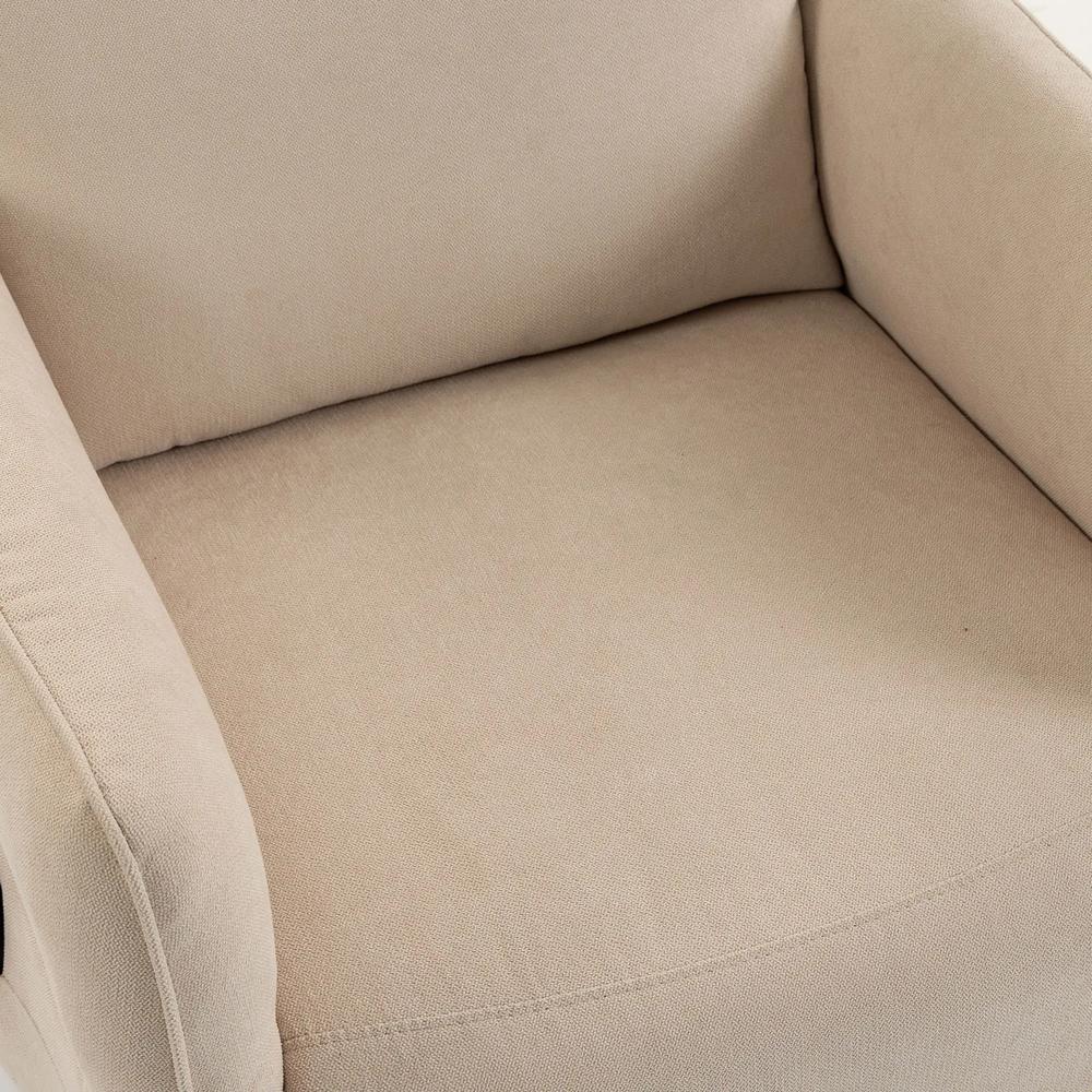 HOMCOM Recliner Armchair, Push Back Recliner Chair with Massage & Heat, Adjustable Armrests, Dual Side Pockets, Beige Additional View 11