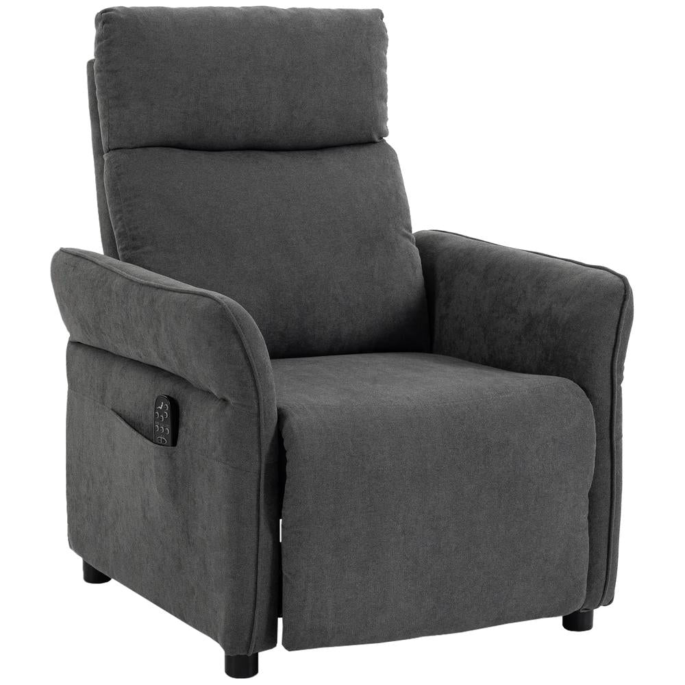 HOMCOM Recliner Armchair, Push Back Recliner Chair with Massage & Heat, Adjustable Armrests, Dual Side Pockets, Dark Grey Additional View 15
