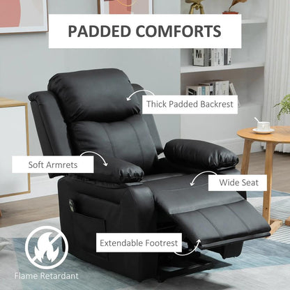 HOMCOM Power Lift Chair Recliner for Elderly, Electric Recliner Chair, Overstuffed Faux Leather Riser and Reclining Armchair with Remote Control, Side Pockets, for Living Room Additional View 7