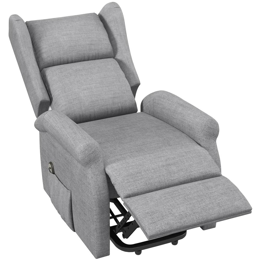 HOMCOM Power Lift Recliner Armchair, Electric Lift Chair for Elderly, Fabric Riser and Reclining Chair with Remote Control, Side Pockets, Extended Footrest, for Living Room Additional View 11
