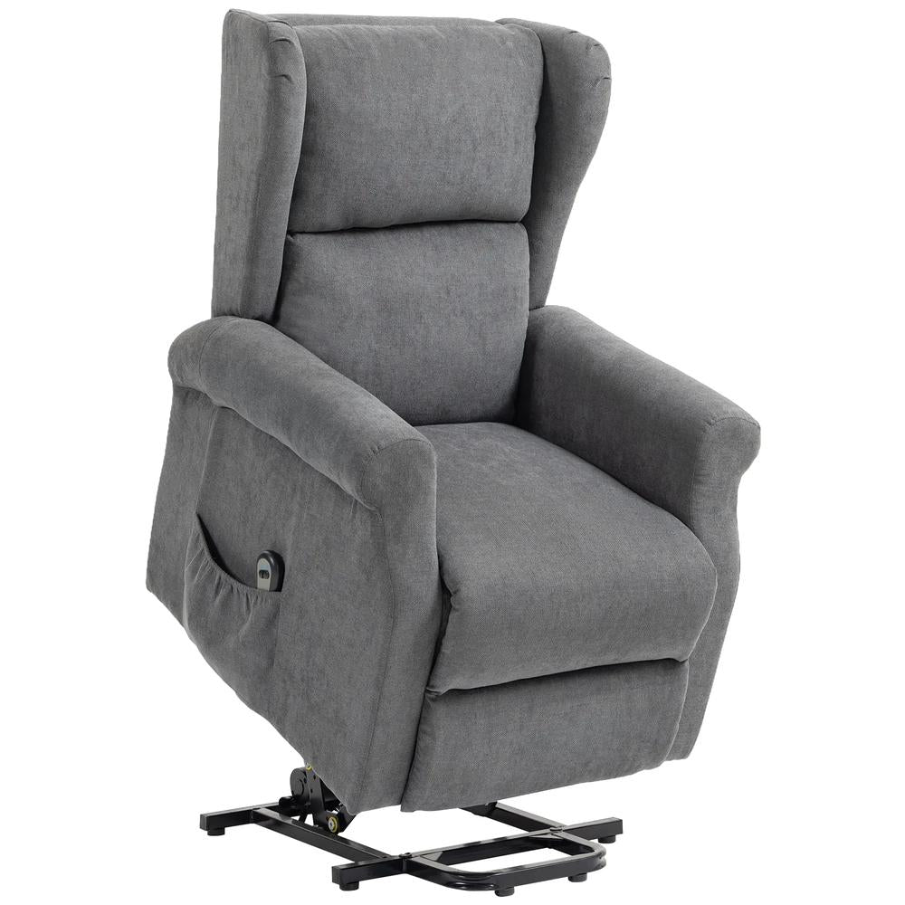 HOMCOM Power Lift Recliner Armchair, Electric Lift Chair for Elderly, Fabric Riser and Reclining Chair with Remote Control, Side Pockets, Extended Footrest, for Living Room Additional View 12