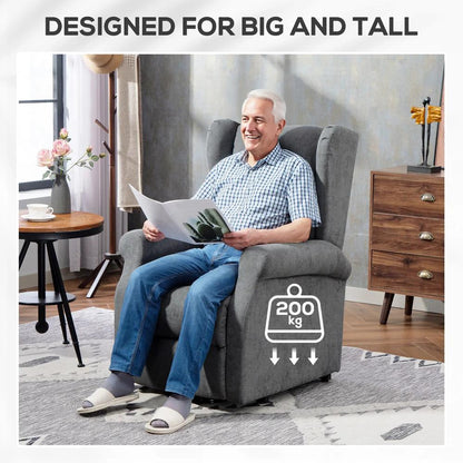 HOMCOM Power Lift Recliner Armchair, Electric Lift Chair for Elderly, Fabric Riser and Reclining Chair with Remote Control, Side Pockets, Extended Footrest, for Living Room Additional View 16