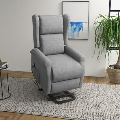 HOMCOM Power Lift Recliner Armchair, Electric Lift Chair for Elderly, Fabric Riser and Reclining Chair with Remote Control, Side Pockets, Extended Footrest, for Living Room Additional View 2