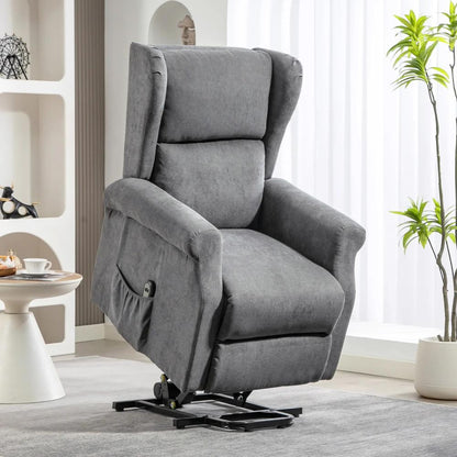 HOMCOM Power Lift Recliner Armchair, Electric Lift Chair for Elderly, Fabric Riser and Reclining Chair with Remote Control, Side Pockets, Extended Footrest, for Living Room Additional View 21