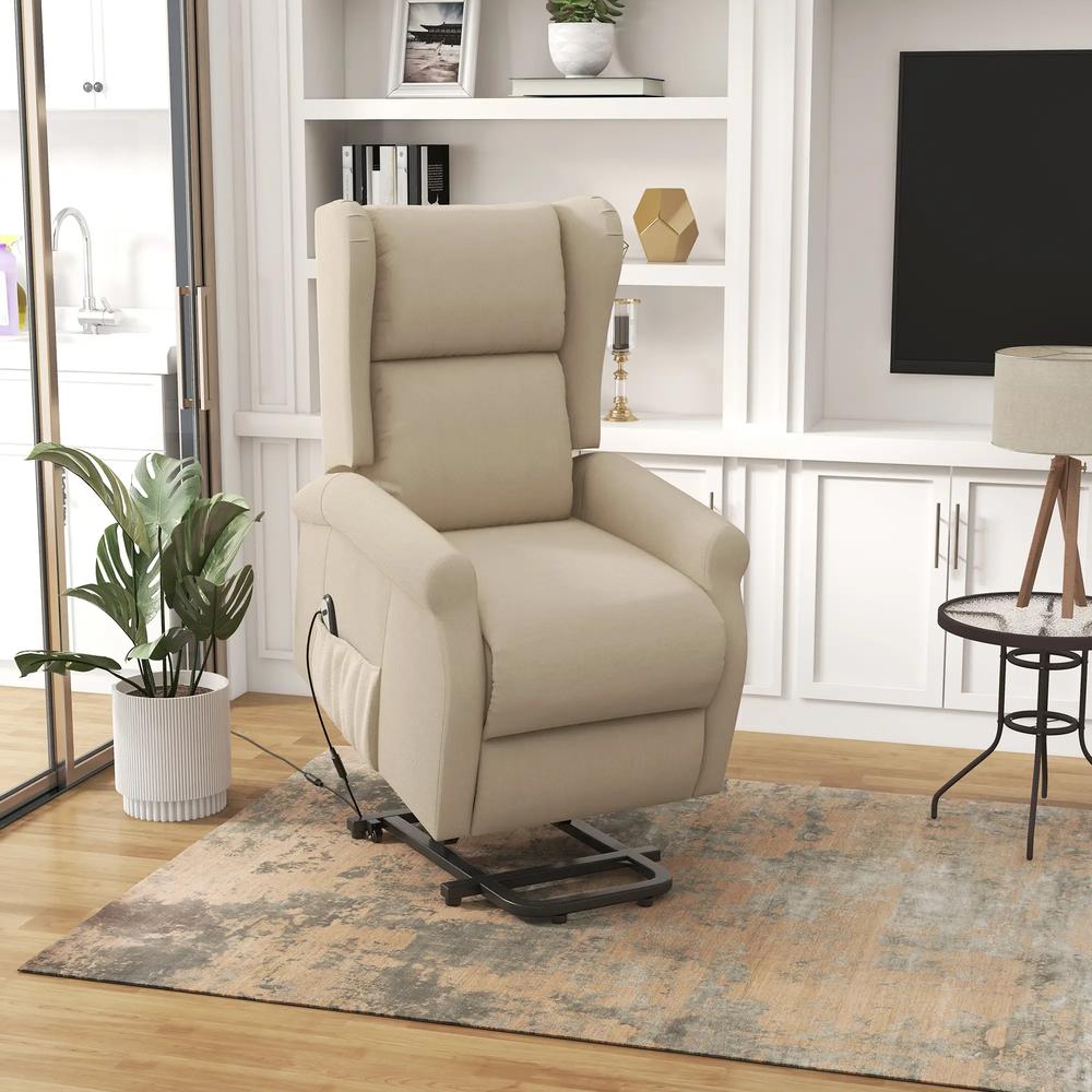 HOMCOM Power Lift Recliner Armchair, Electric Lift Chair for Elderly, Fabric Riser and Reclining Chair with Remote Control, Side Pockets, Extended Footrest, for Living Room Additional View 24