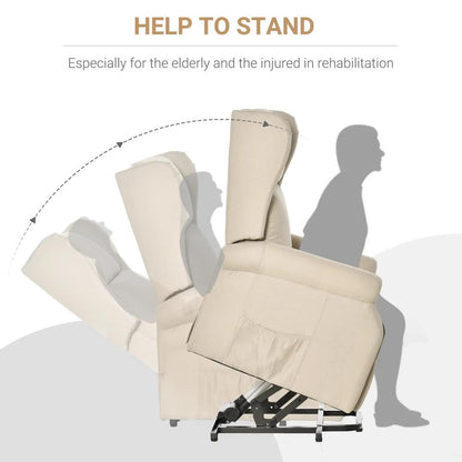 HOMCOM Power Lift Recliner Armchair, Electric Lift Chair for Elderly, Fabric Riser and Reclining Chair with Remote Control, Side Pockets, Extended Footrest, for Living Room Additional View 28