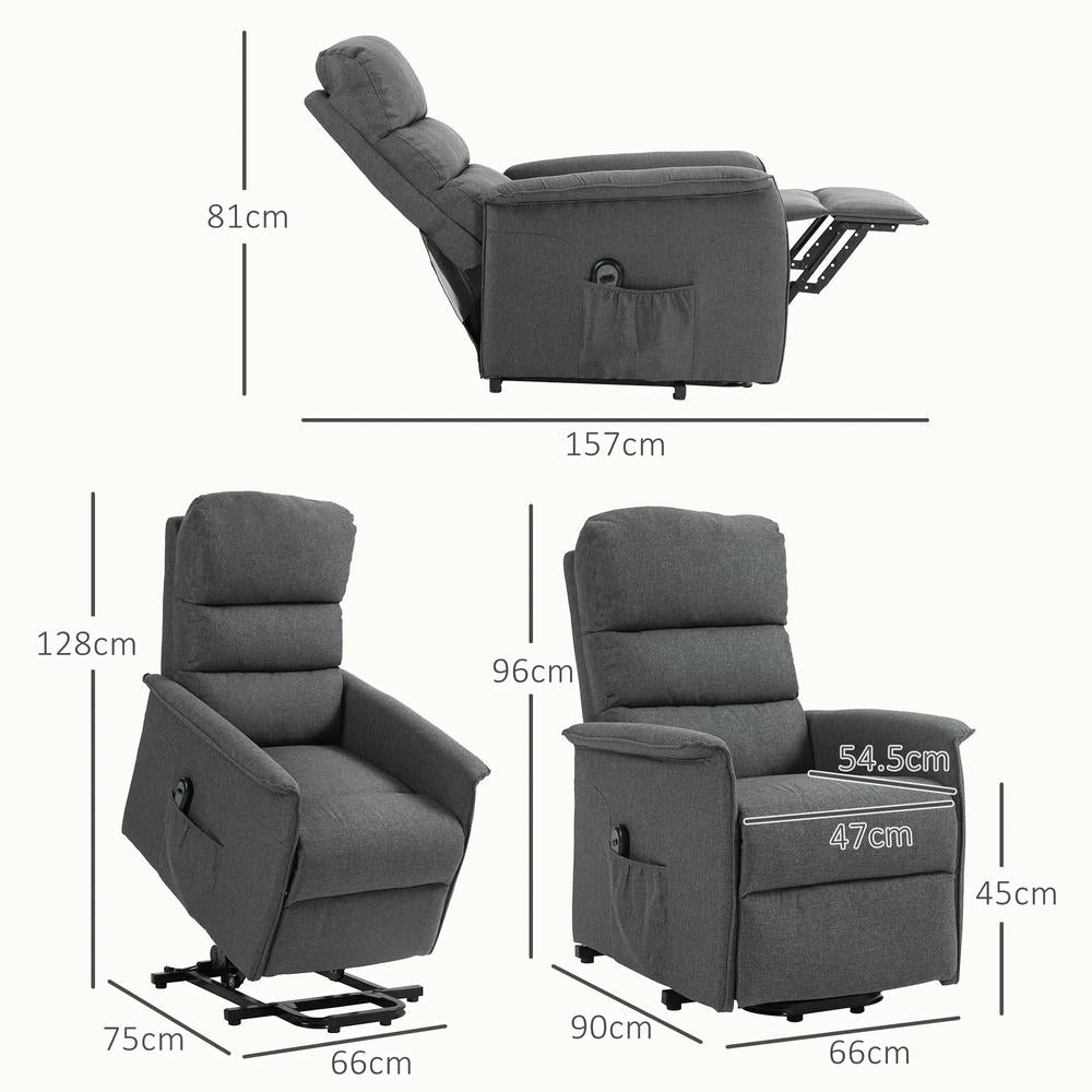 HOMCOM Electric Riser Recline Armchair, with Footrest Additional View 3