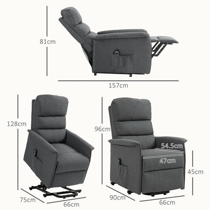 HOMCOM Electric Riser Recline Armchair, with Footrest Additional View 3