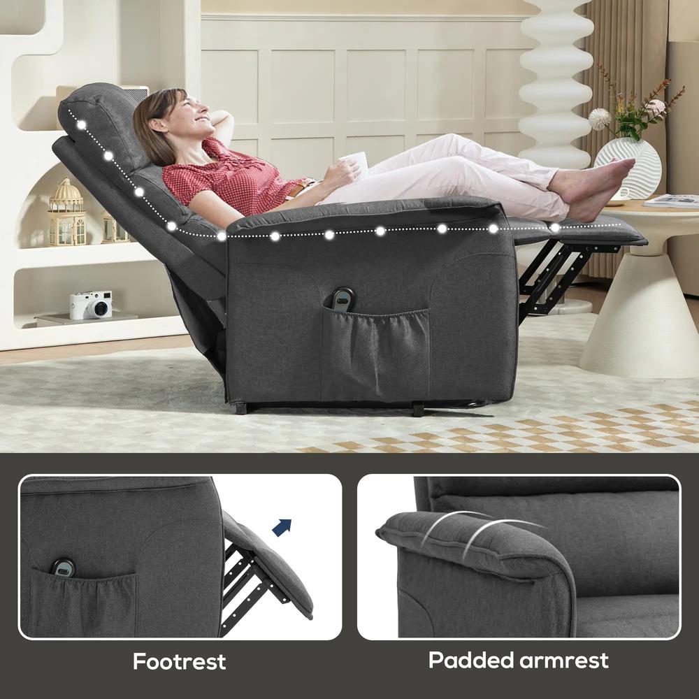 HOMCOM Electric Riser Recline Armchair, with Footrest Additional View 8