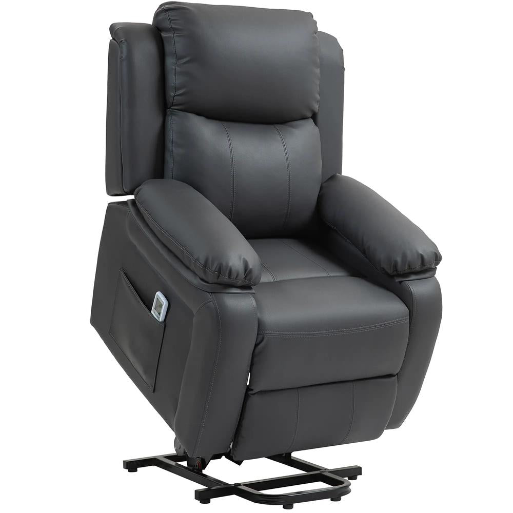 HOMCOM Riser and Recliner Chair with Vibration Massage, PU Leather Power Lift Chair for Elderly 713-091V70 Additional View 11